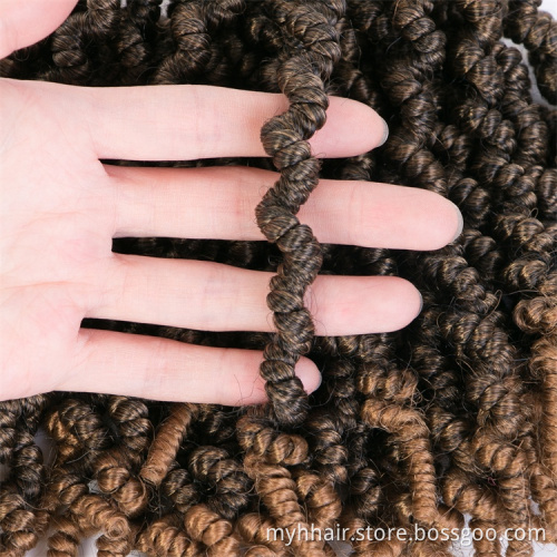 Crochet Hair 8 inch 15 Roots Synthetic Braiding Hair Extensions Ombre color Black Brown Curly Pre-twisted Braids